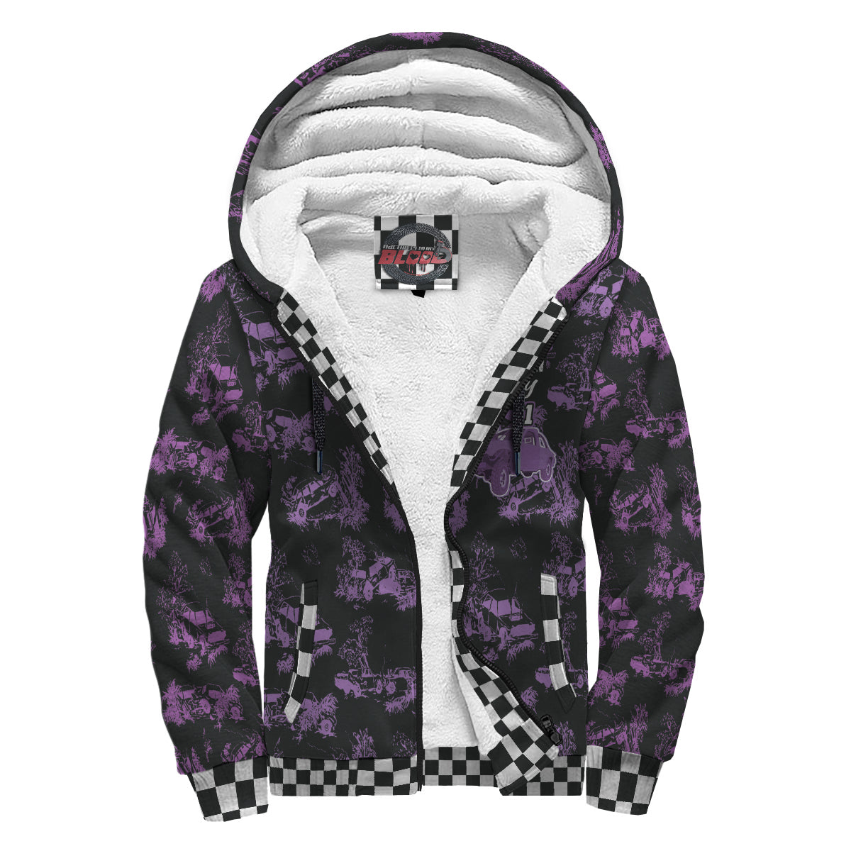 Custom Demolition Derby Sherpa Jacket Purple