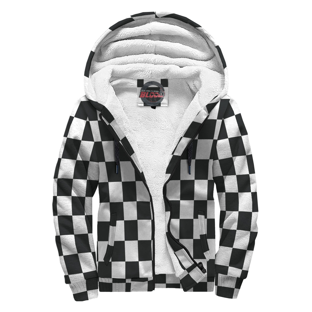 Racing Checkered Flag Sherpa Jacket