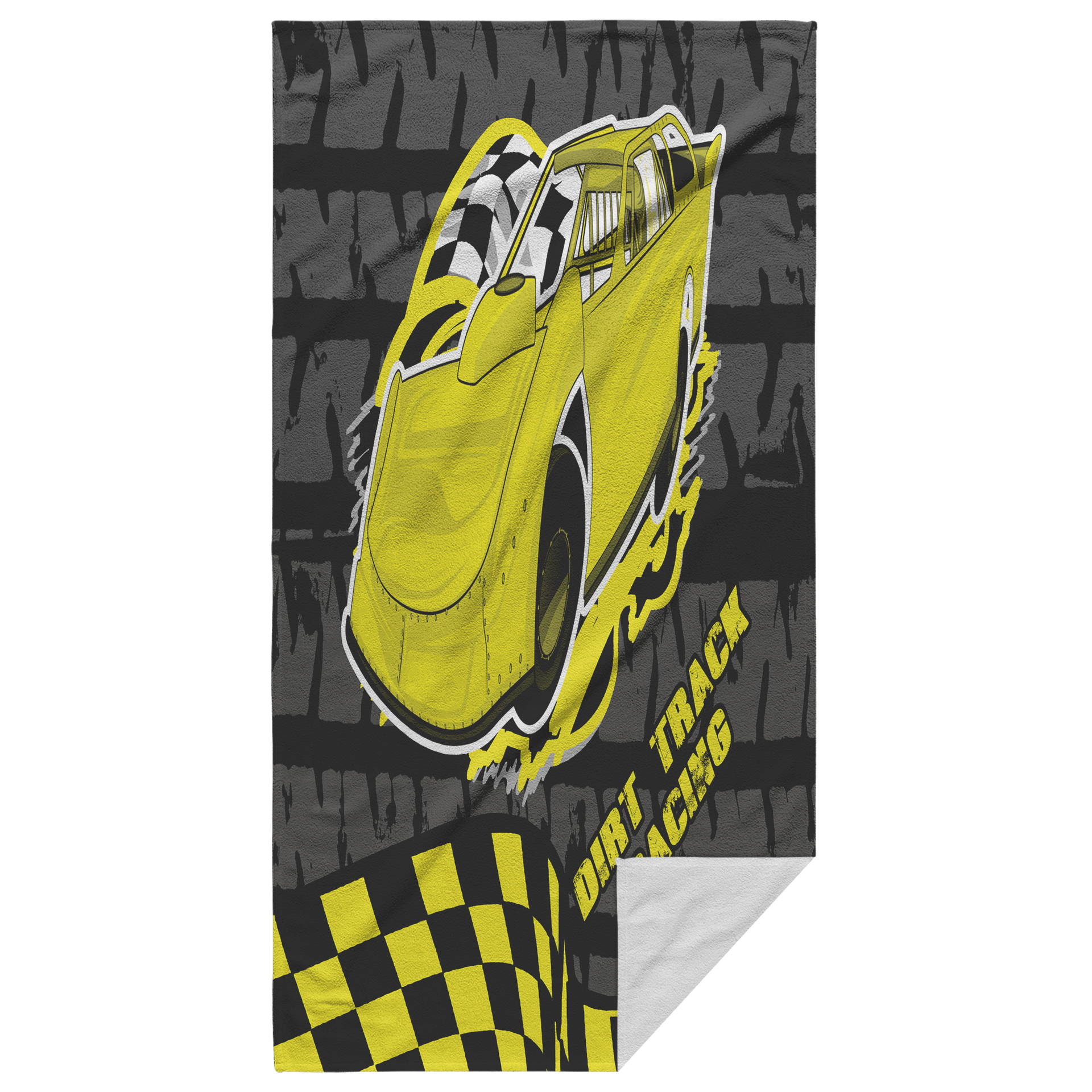 dirt racing late model beach towel