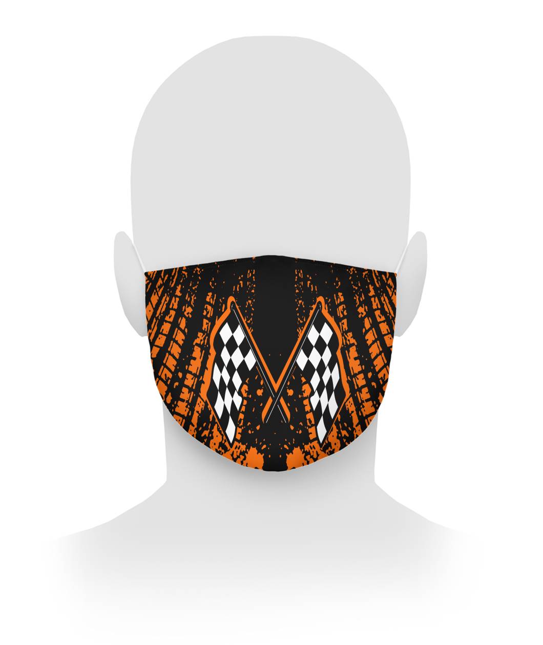 Dirt Racing Face Mask Orange Cloth Face Mask
