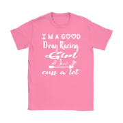 drag racing women's t-shirts