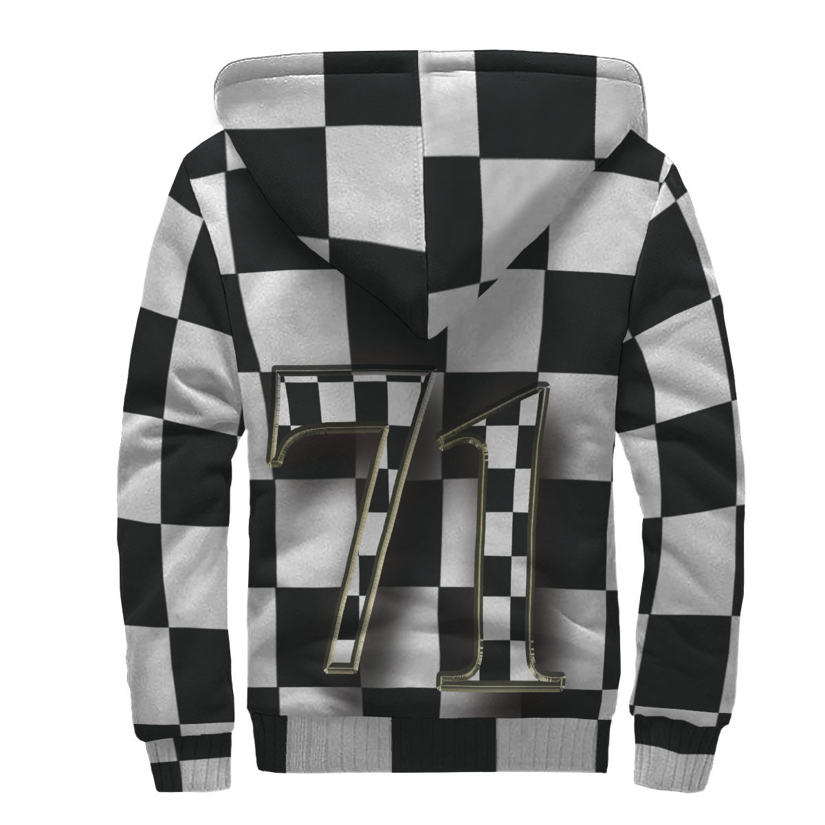Custom racing checkered flag sherpa jacket