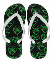 Demolition Derby Girlfriend Heart Flip Flops