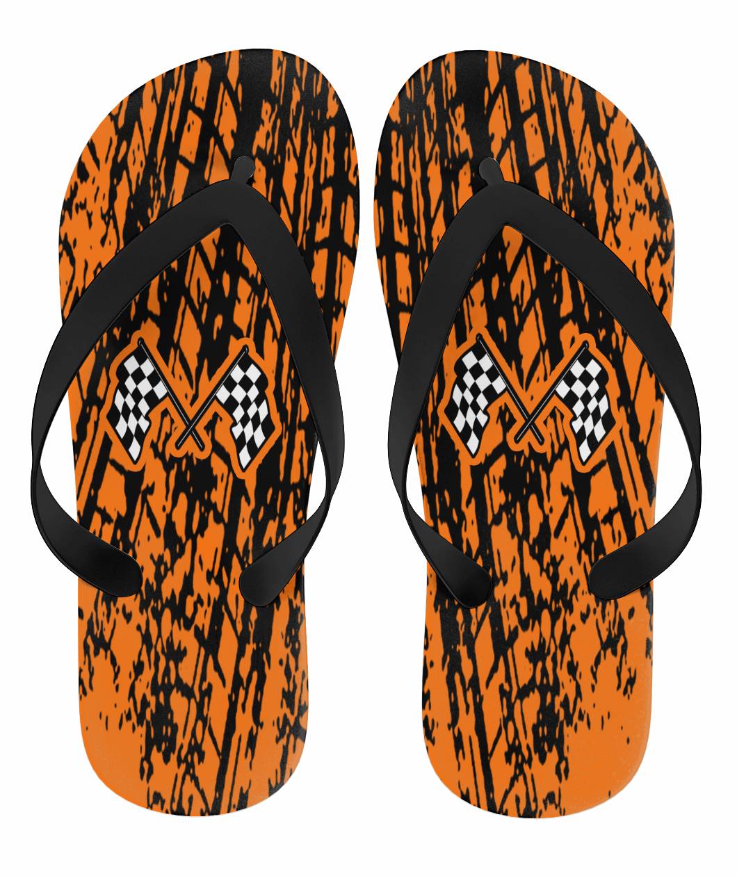 Dirt Racing Flip Flops Orange