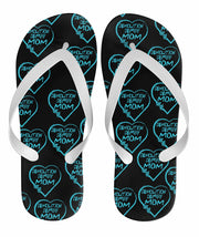 Demolition Derby Mom Heart Flip Flops