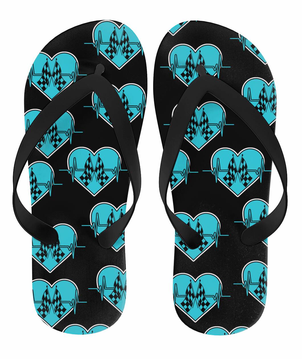 Racing Heartbeat Flip Flops