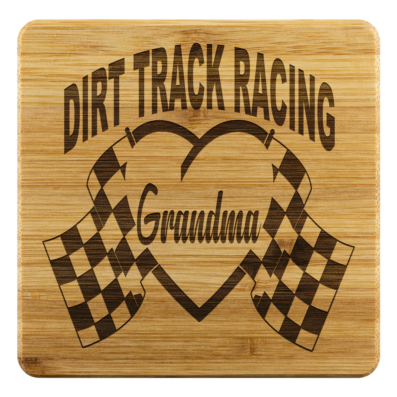 Dirt Track Racing Grandma Bamboo Coaster