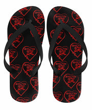 Demolition Derby Girl Heart Flip Flops