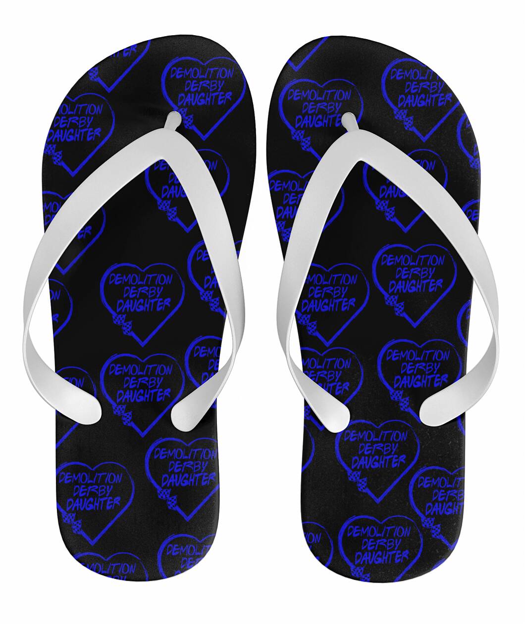 Demolition Derby Daughter Heart Flip Flops