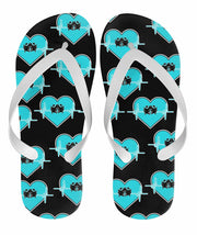 Demolition Derby Heartbeat Flip Flops