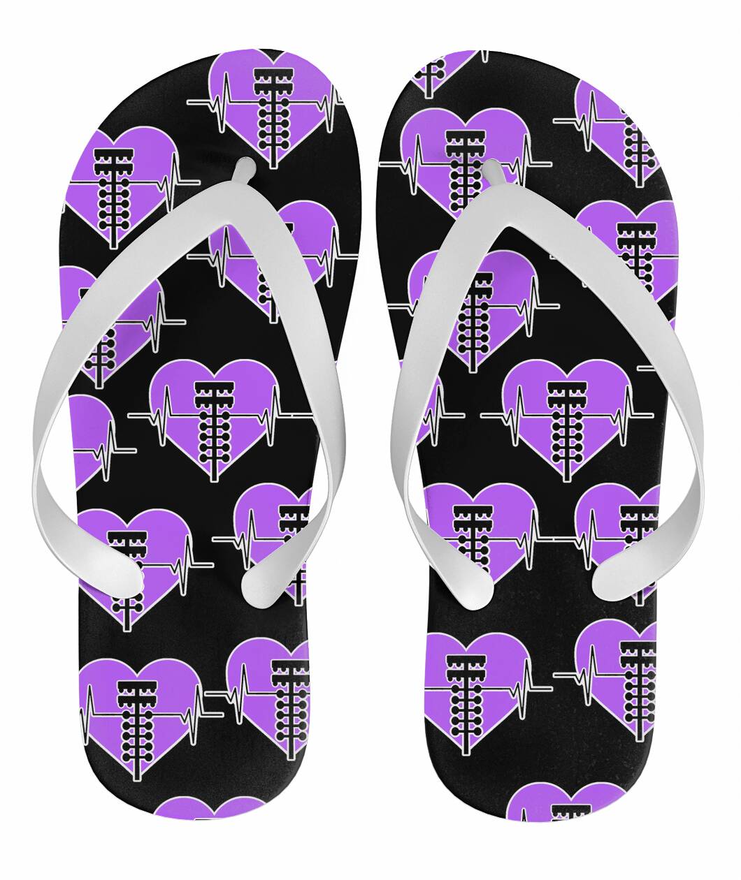 Drag Racing Heartbeat Flip Flops