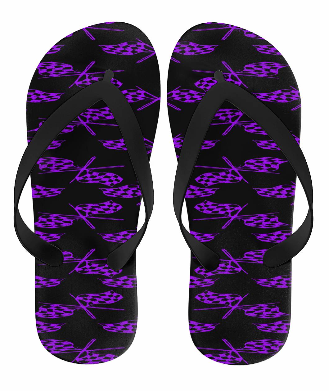 Racing Flip Flops Checkered Pattern