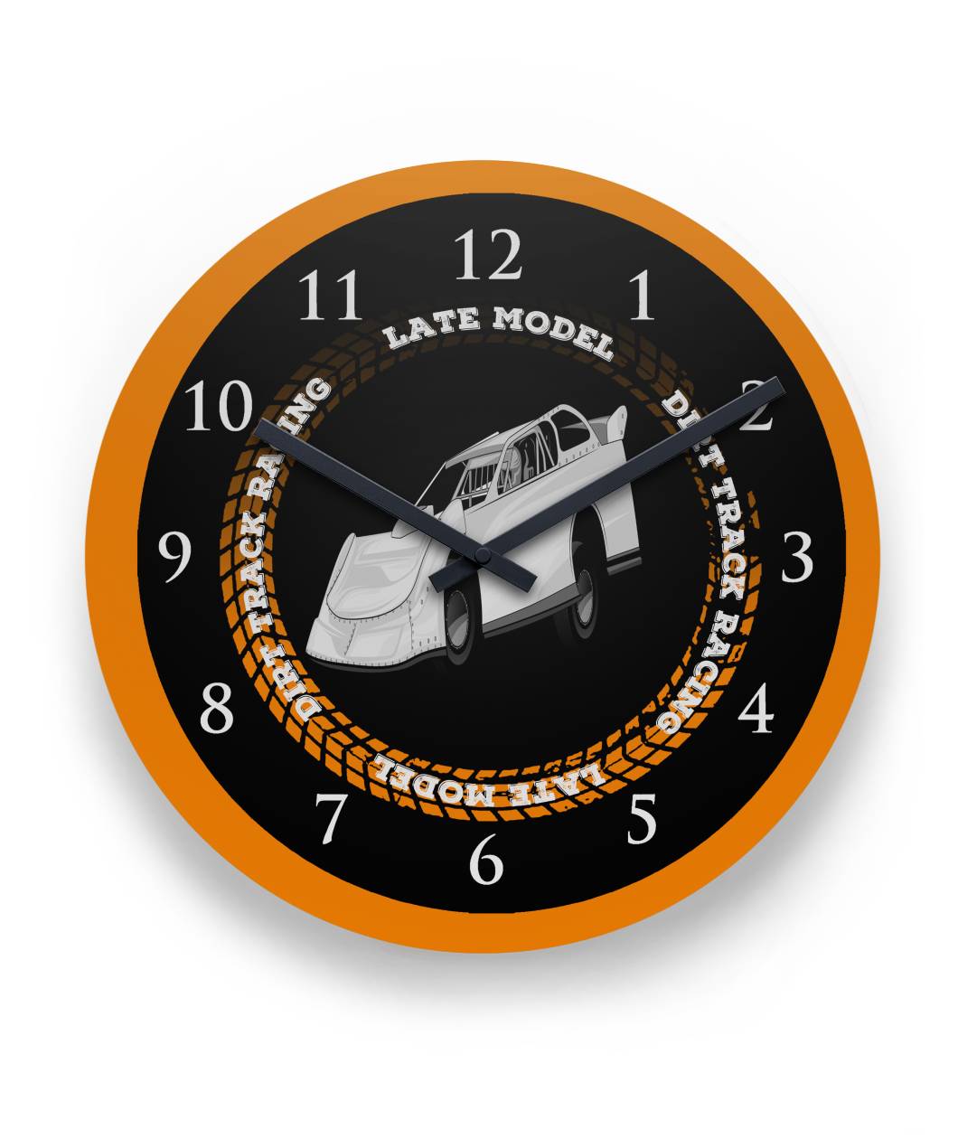dirt track racing late model round wall clock