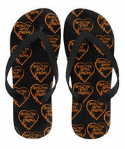 Demolition Derby Grandma Heart Flip Flops