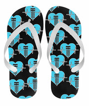 Drag Racing Heartbeat Flip Flops