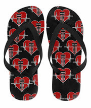 Drag Racing Heartbeat Flip Flops