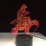 ATV 3D LED Lamp showing a detailed quad silhouette glowing in a bright lime green on a modern black base.