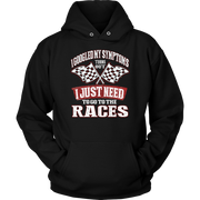 A humorous t-shirt design with a high-quality DIGISOFT™ print that says "I Googled My Symptoms Turns Out I Just Need To Go To The Races."