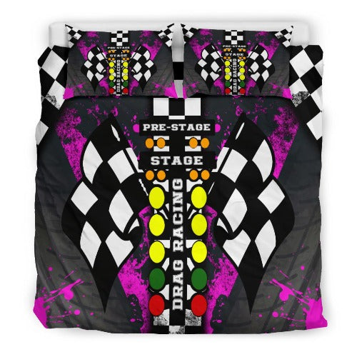 Drag Racing Pink Bedding Set