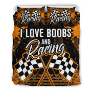 I Love Boobs And Racing Bedding Set