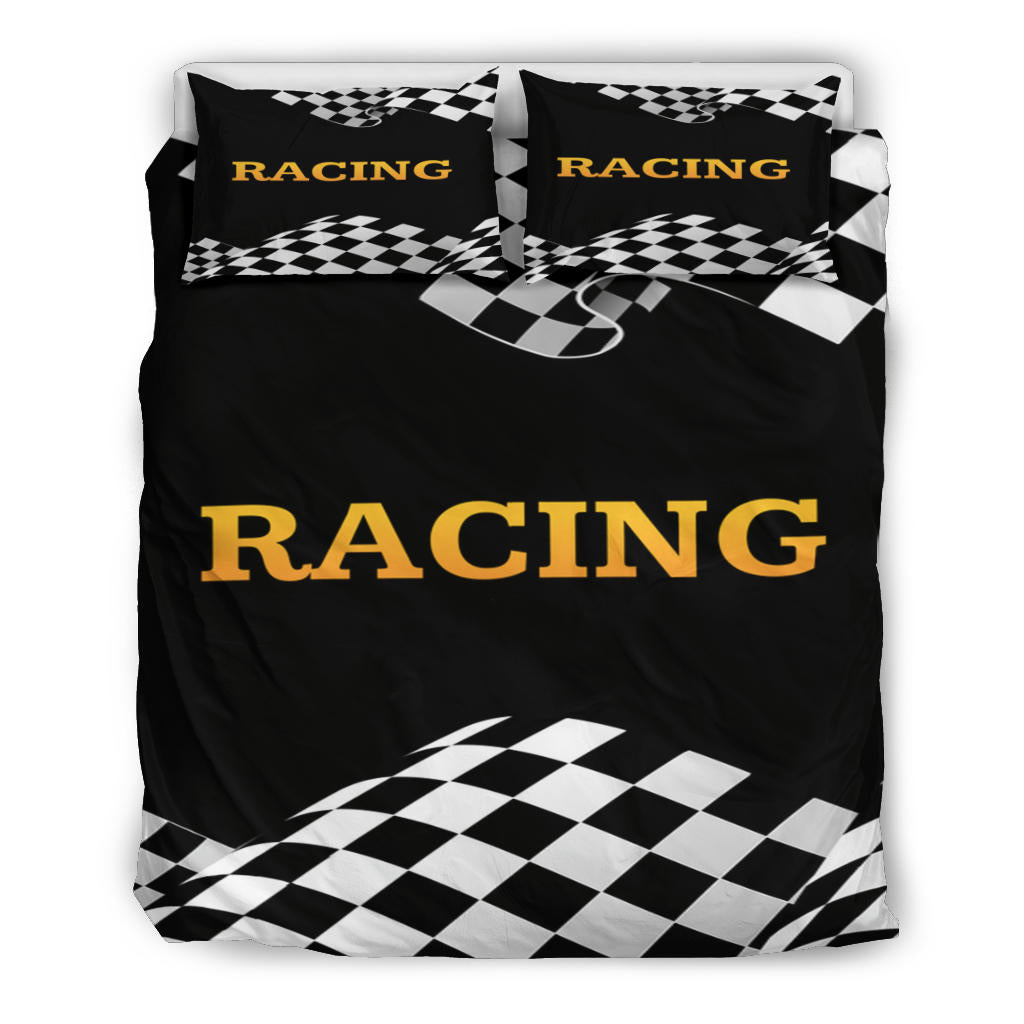 Racing checkered flag bedding set