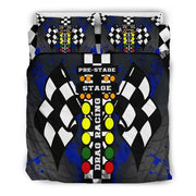 Drag Racing Blue Bedding Set