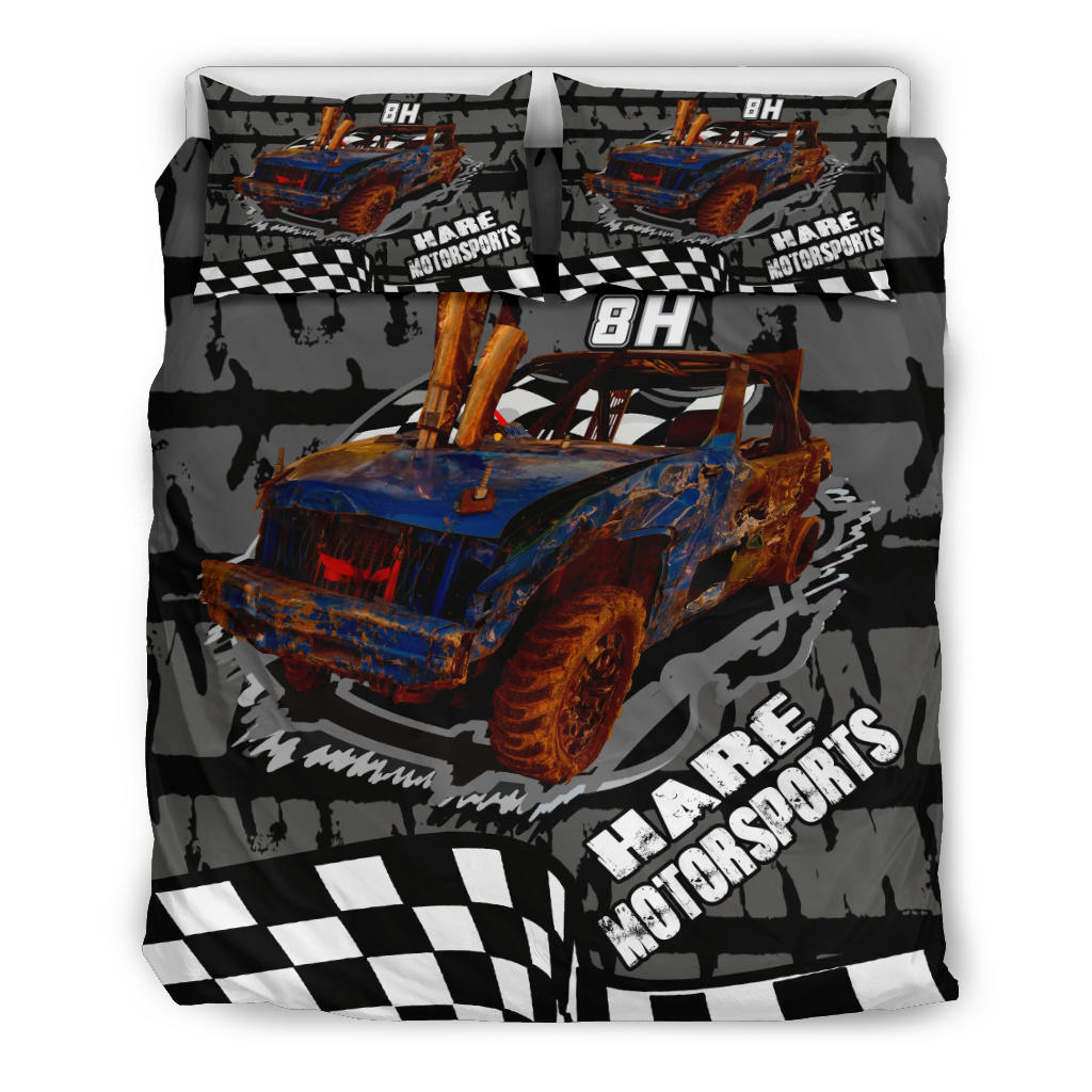 Custom demolition derby bedding set