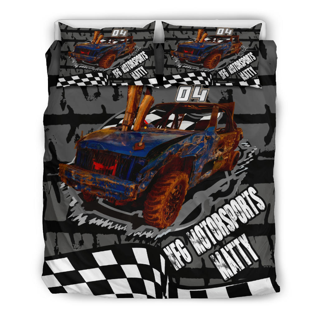 Custom demolition derby bedding set