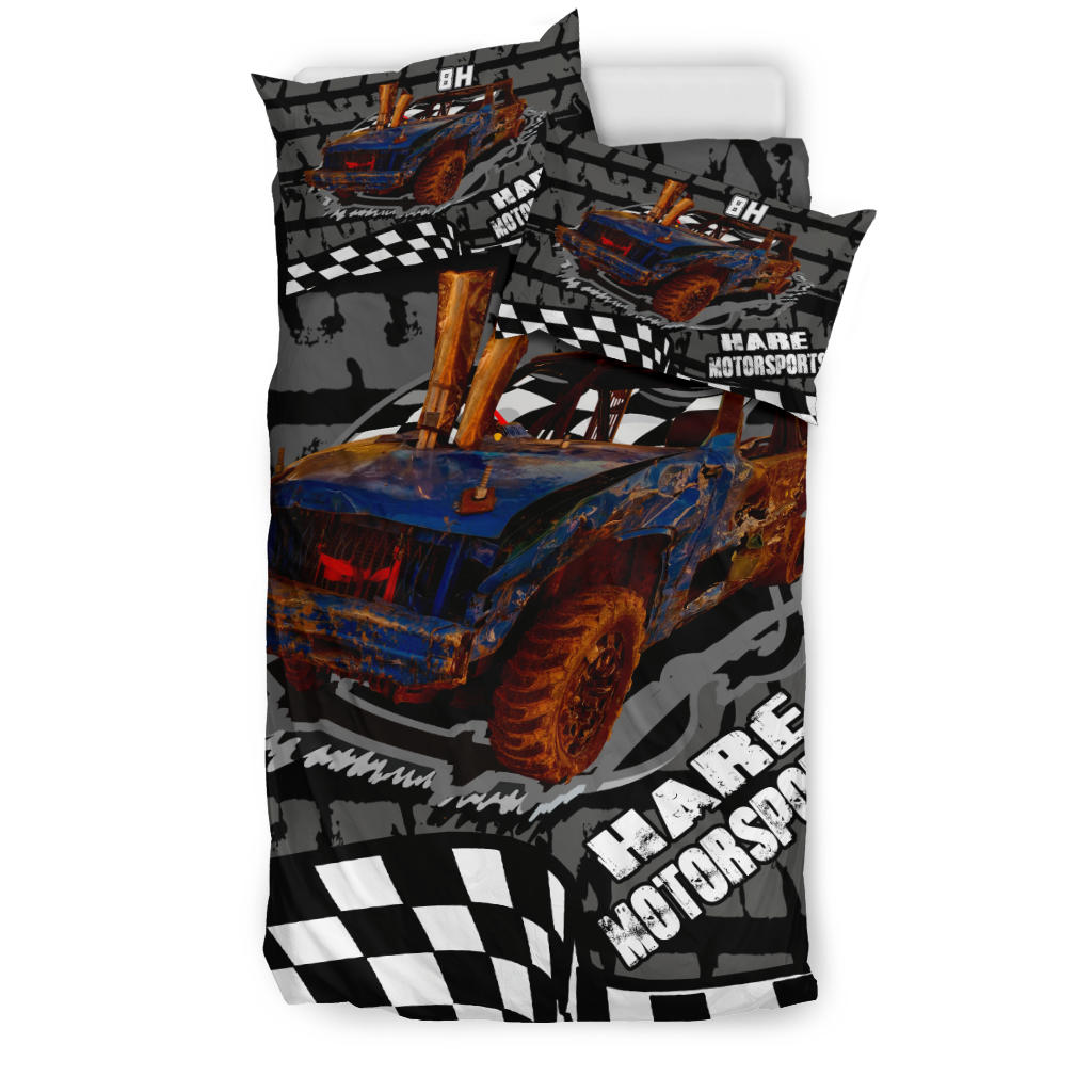 Custom demolition derby bedding set