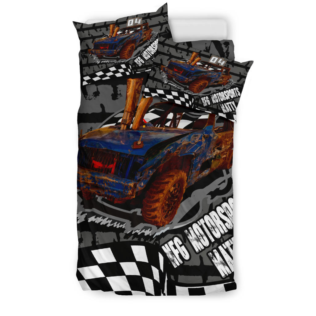 Custom demolition derby bedding set