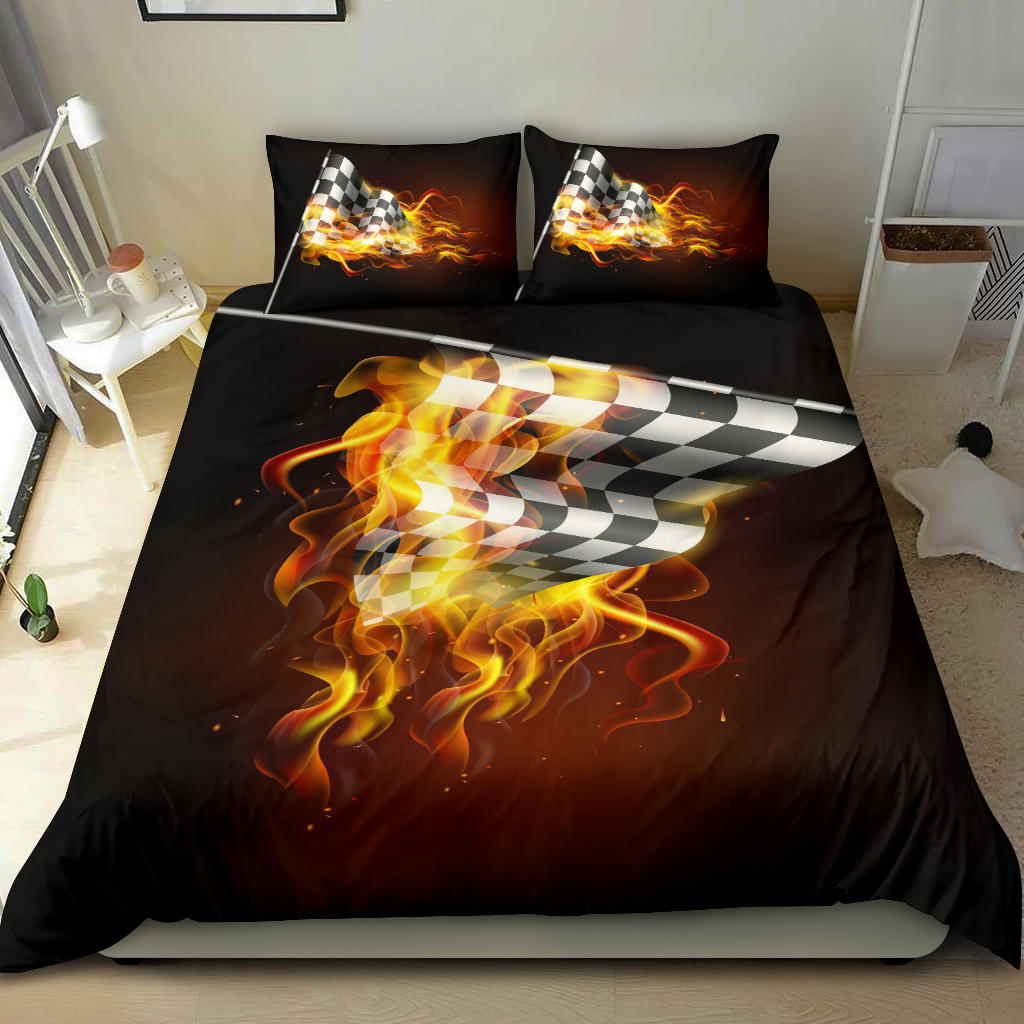 Racing Flag Of Flame Bedding Set