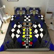 Drag Racing Blue Bedding Set