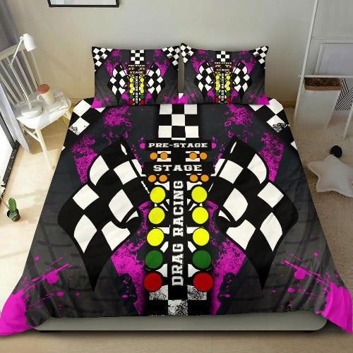 Drag Racing Pink Bedding Set