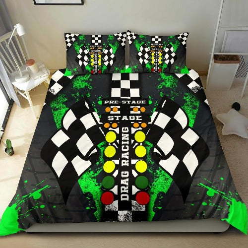 Drag racing Pistachio Bedding Set