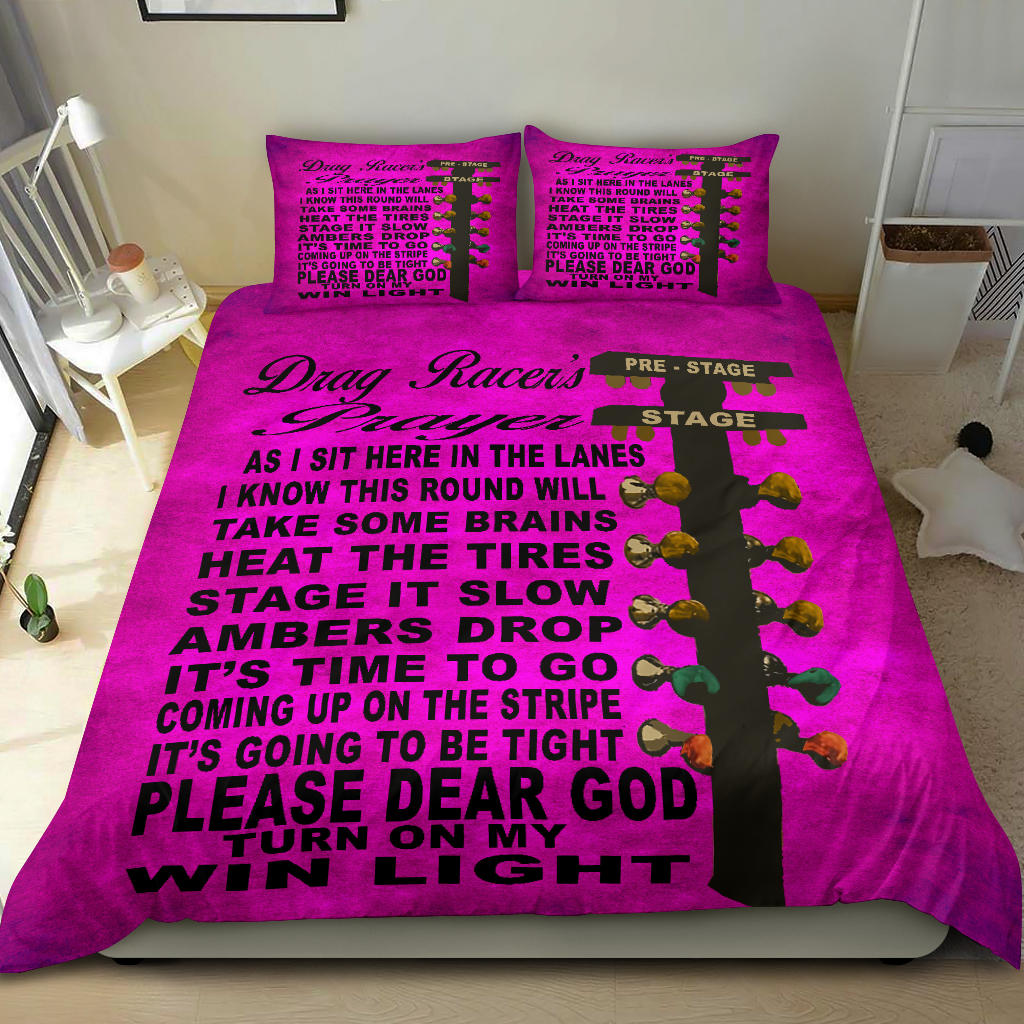 Drag Racer's Prayer Bedding Set Pink