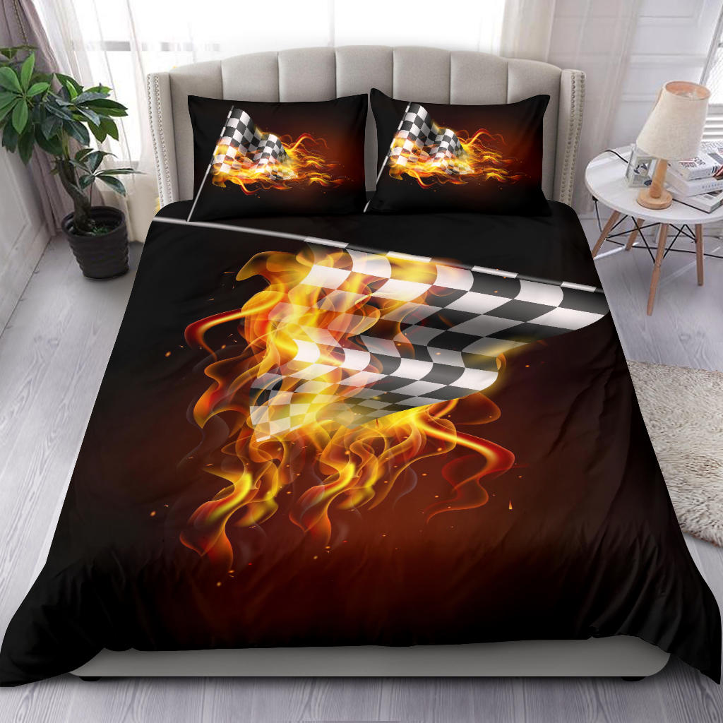 Racing Flag Of Flame Bedding Set