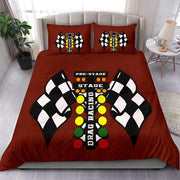 Drag Racing Maroon Bedding Set