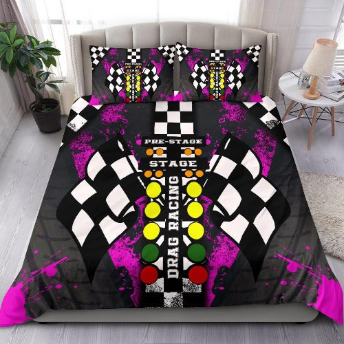 Drag Racing Pink Bedding Set