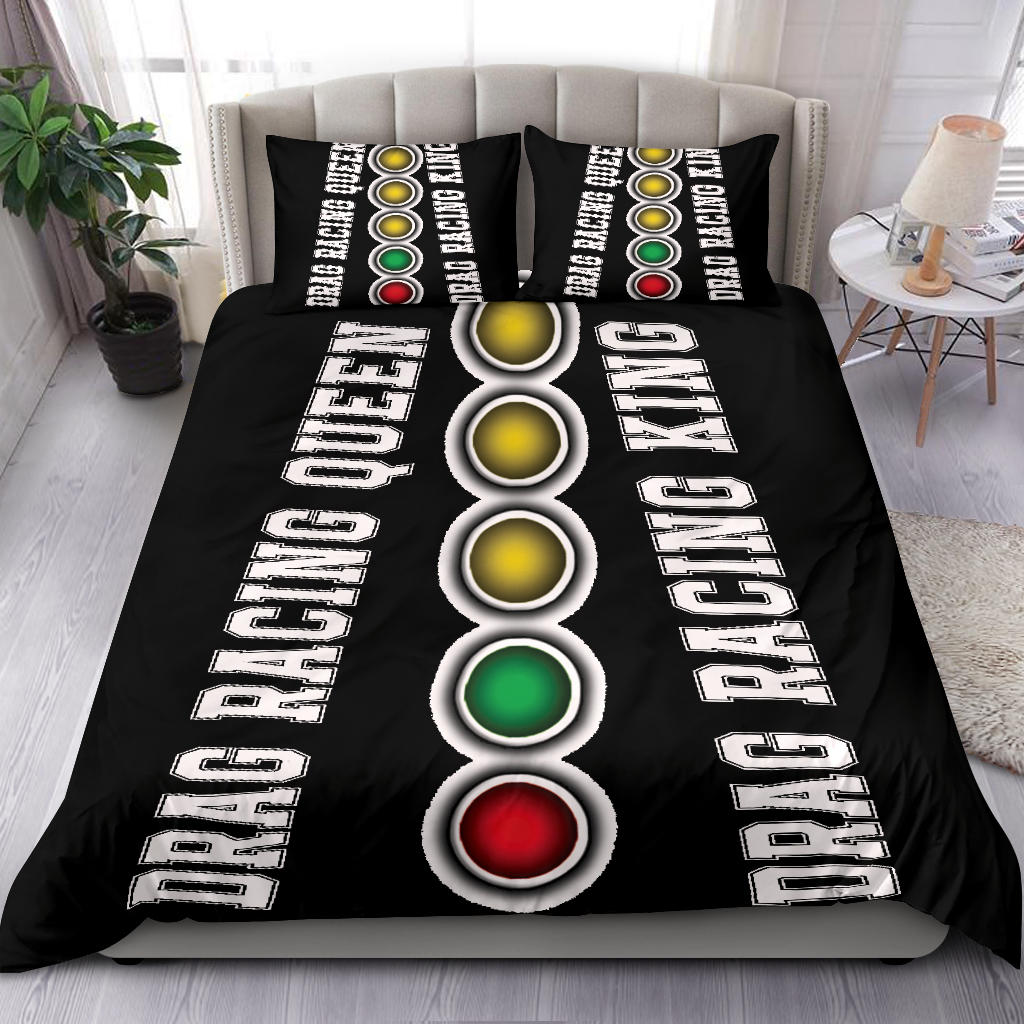 Drag Racing Queen and King Bedding Set
