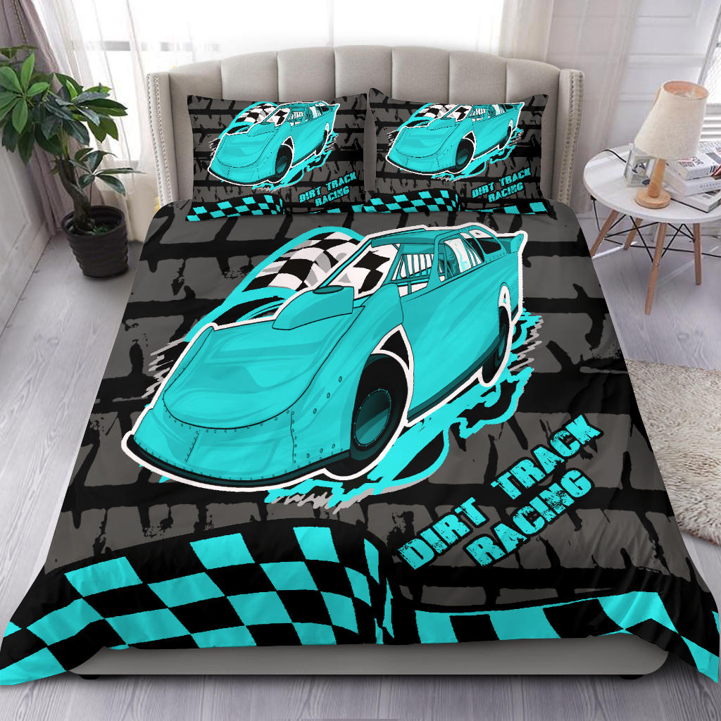 Dirt Track Racing Late Model Bedding Set Carolina Blue