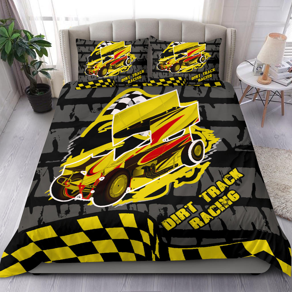 Sprint Car Racing Bedding Set Yellow