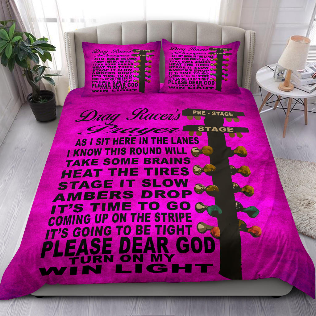 Drag Racer's Prayer Bedding Set Pink