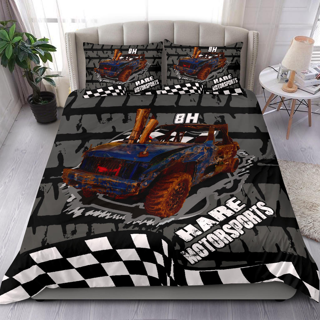 Custom demolition derby bedding set