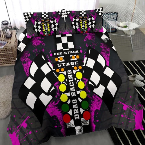Drag Racing Pink Bedding Set