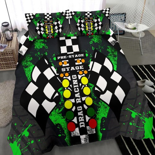 Drag racing Pistachio Bedding Set