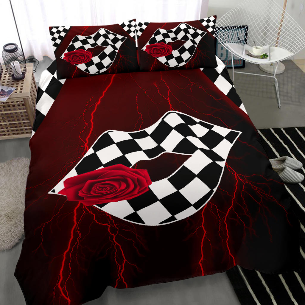 Racing Thunder Lips Kiss Bedding Set