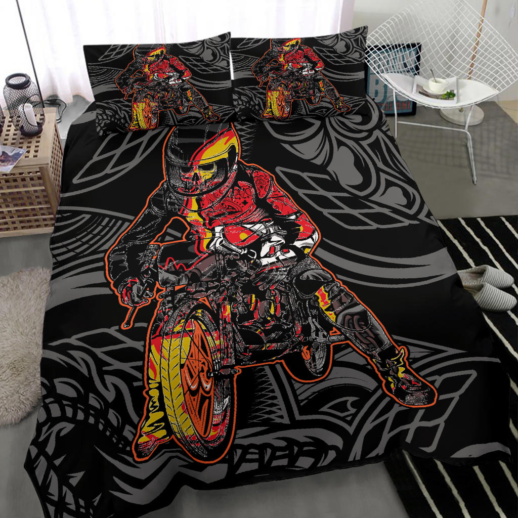 Motorcycle Skull Bedding Set