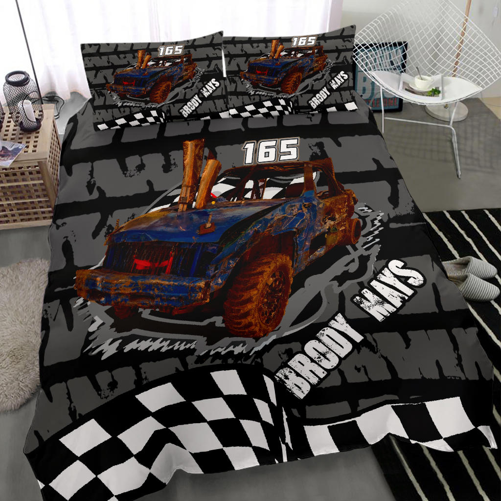 Custom demolition derby bedding set