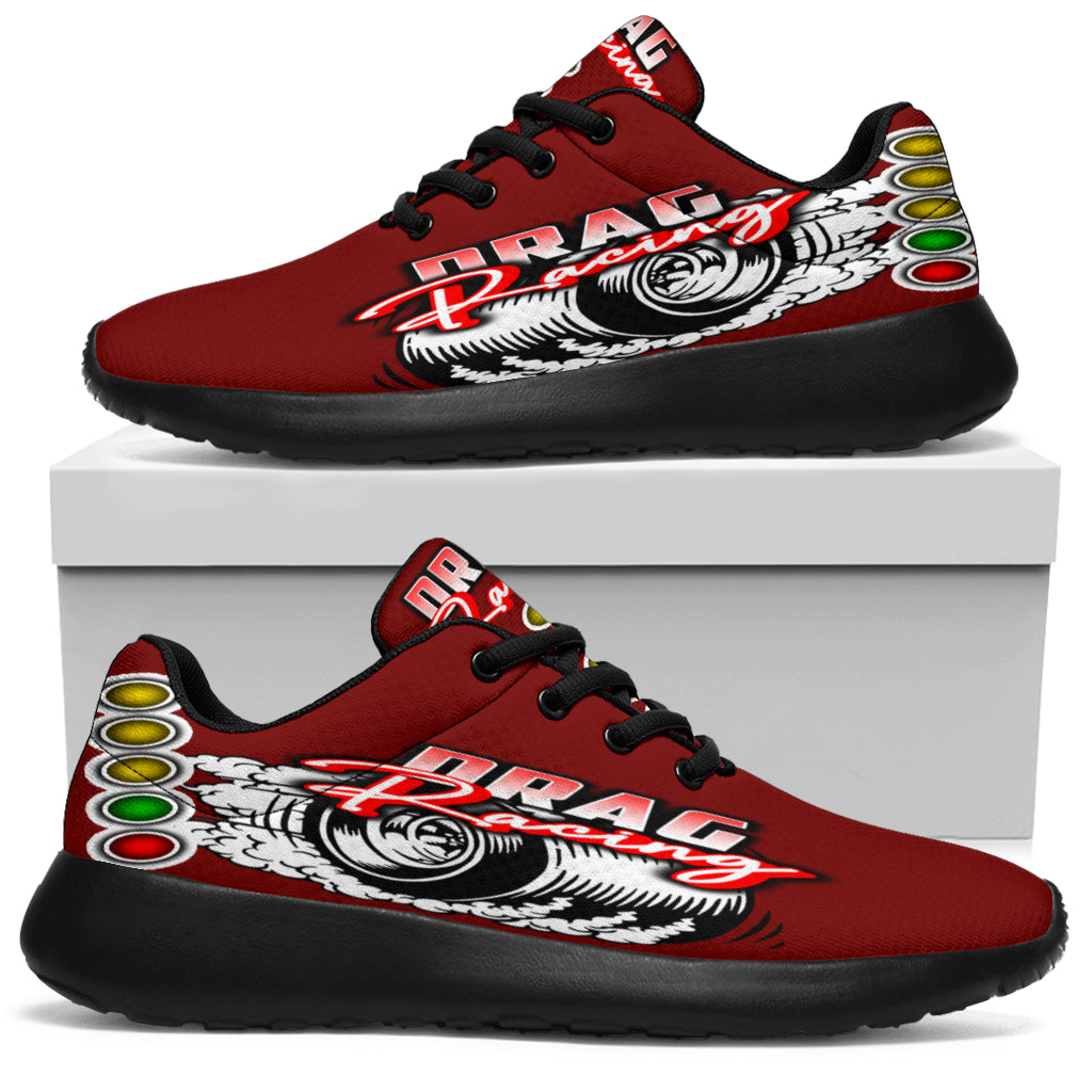 Classic red drag racing sneakers with memory foam and lightweight design.