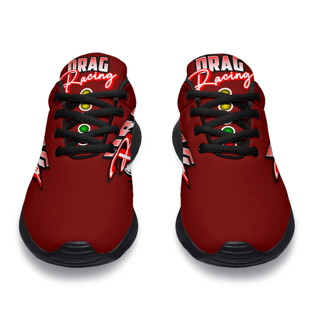 Classic red drag racing sneakers with memory foam and lightweight design.